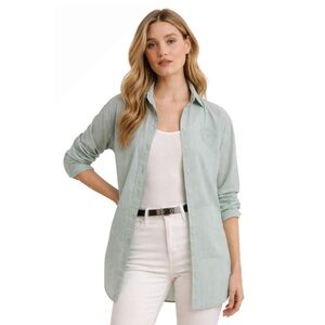 Lauren Ralph Lauren Women’s Oversize Striped Cotton Voile Shirt M NWT